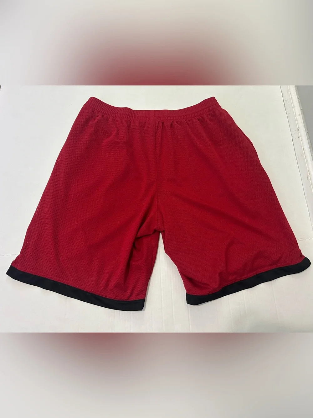 Nile Basketball Mens Athletic Shorts Mesh Red Black Retro Vintage Large